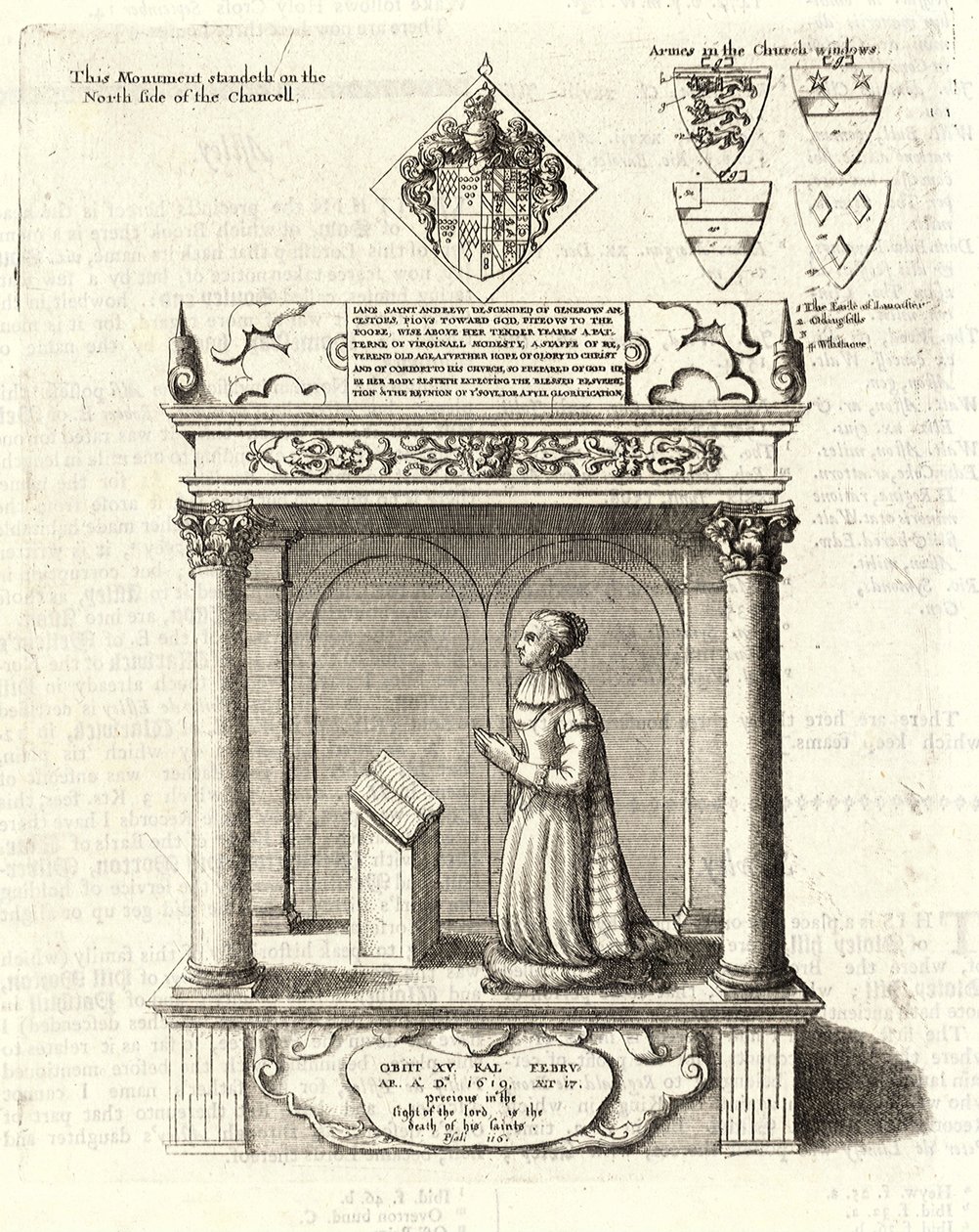 Jane St Andrew (monumento). Stato 2 da Wenceslaus Hollar