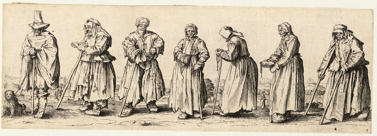Mendicanti uomini e donne da Wenceslaus Hollar