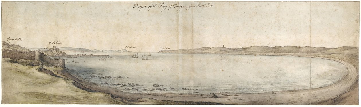 Veduta della Baia di Tangeri da sud-est da Wenceslaus Hollar