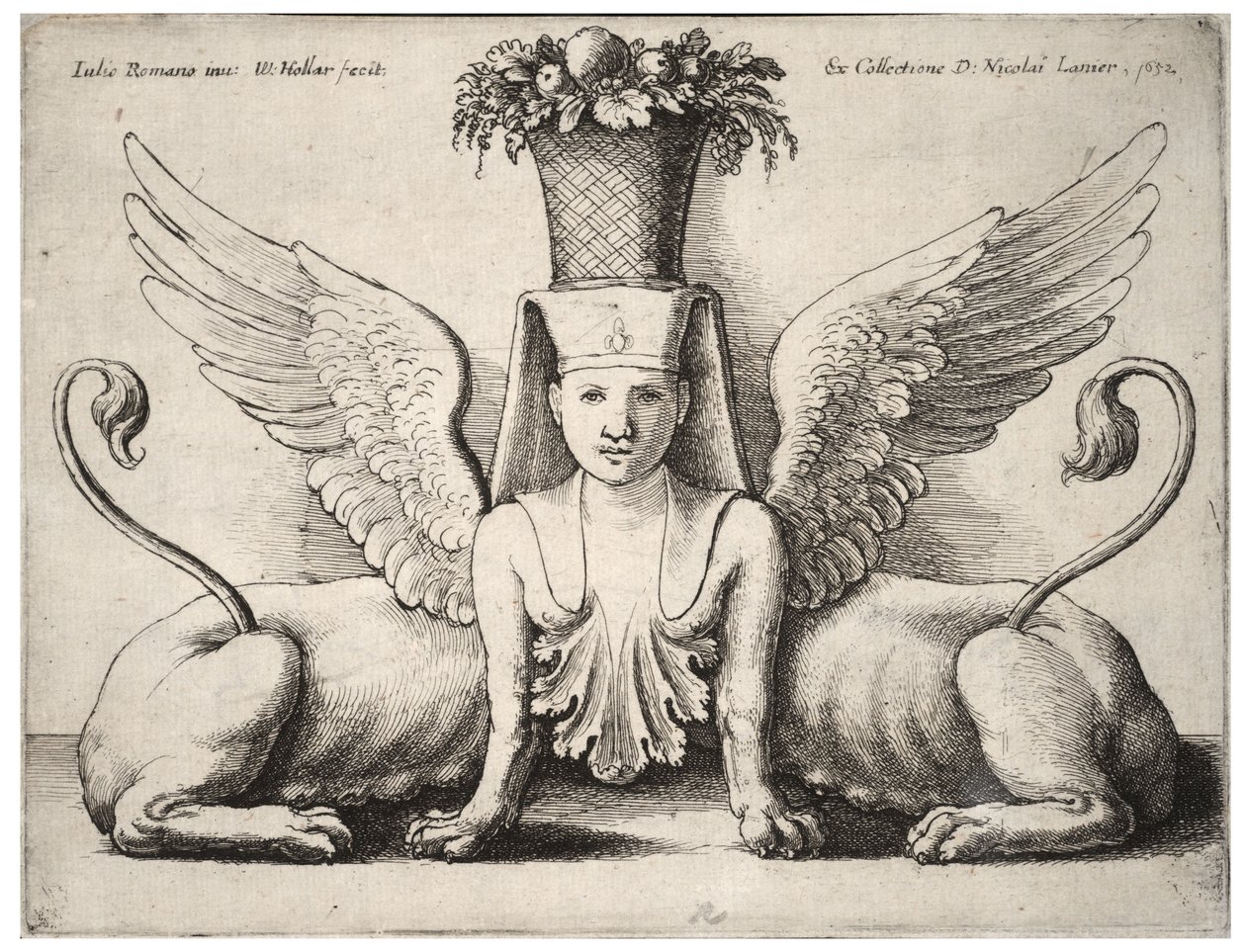 Sfinge con due corpi, dopo Giulio Romano da Wenceslaus Hollar