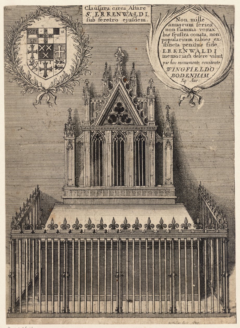 San Erkenwald (monumento). Stato 2 da Wenceslaus Hollar