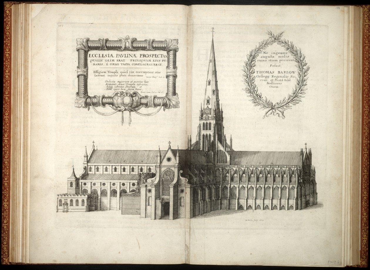 San Paolo dal sud che mostra la guglia. Stato 1 da Wenceslaus Hollar