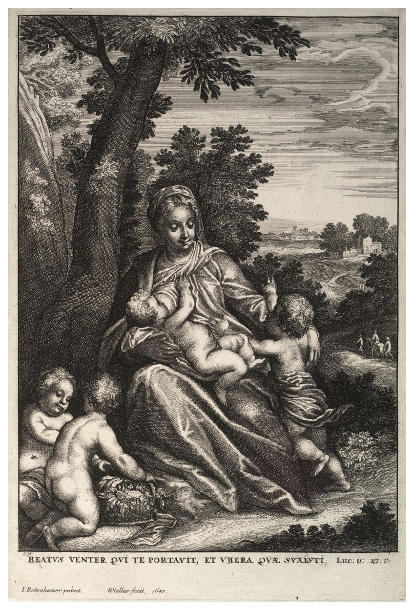 La sacra famiglia, dopo Rottenhammer da Wenceslaus Hollar