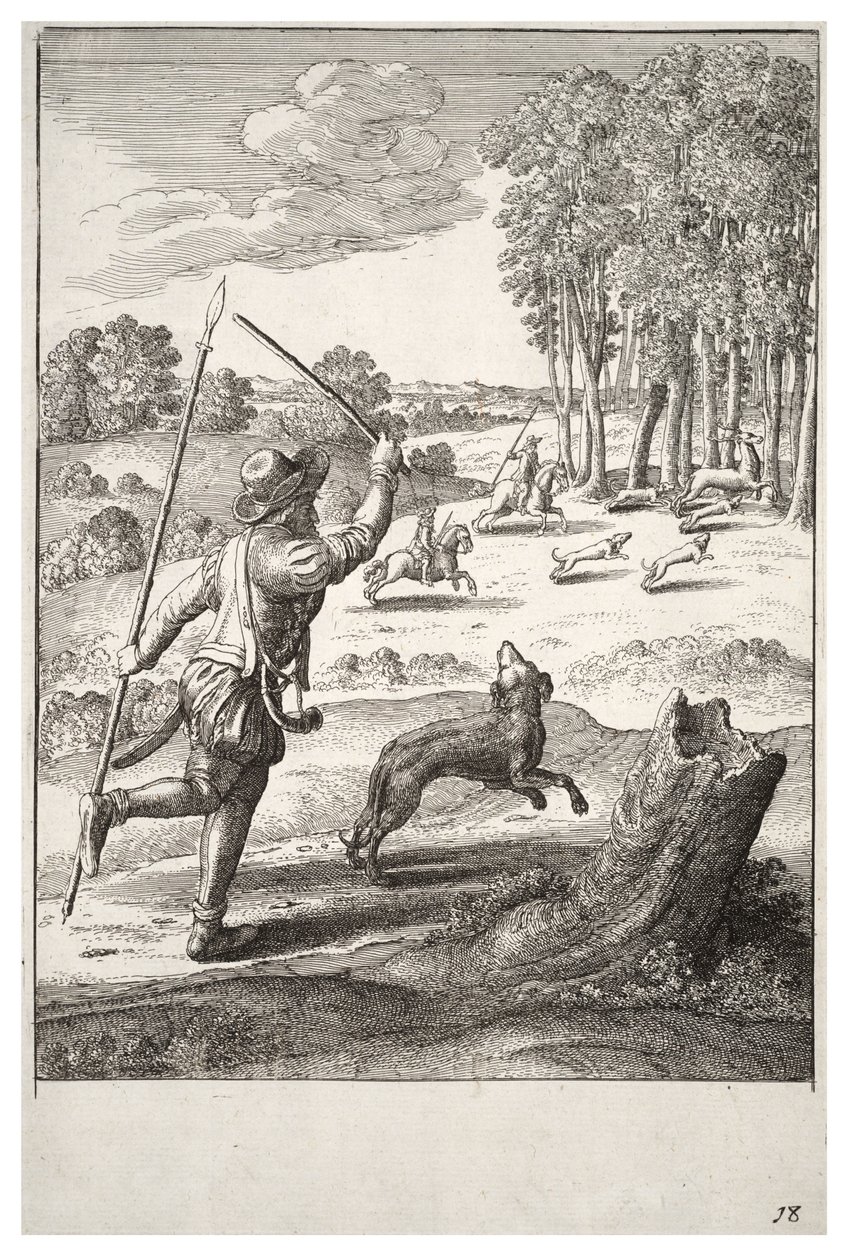 Il vecchio segugio e il suo padrone da Wenceslaus Hollar