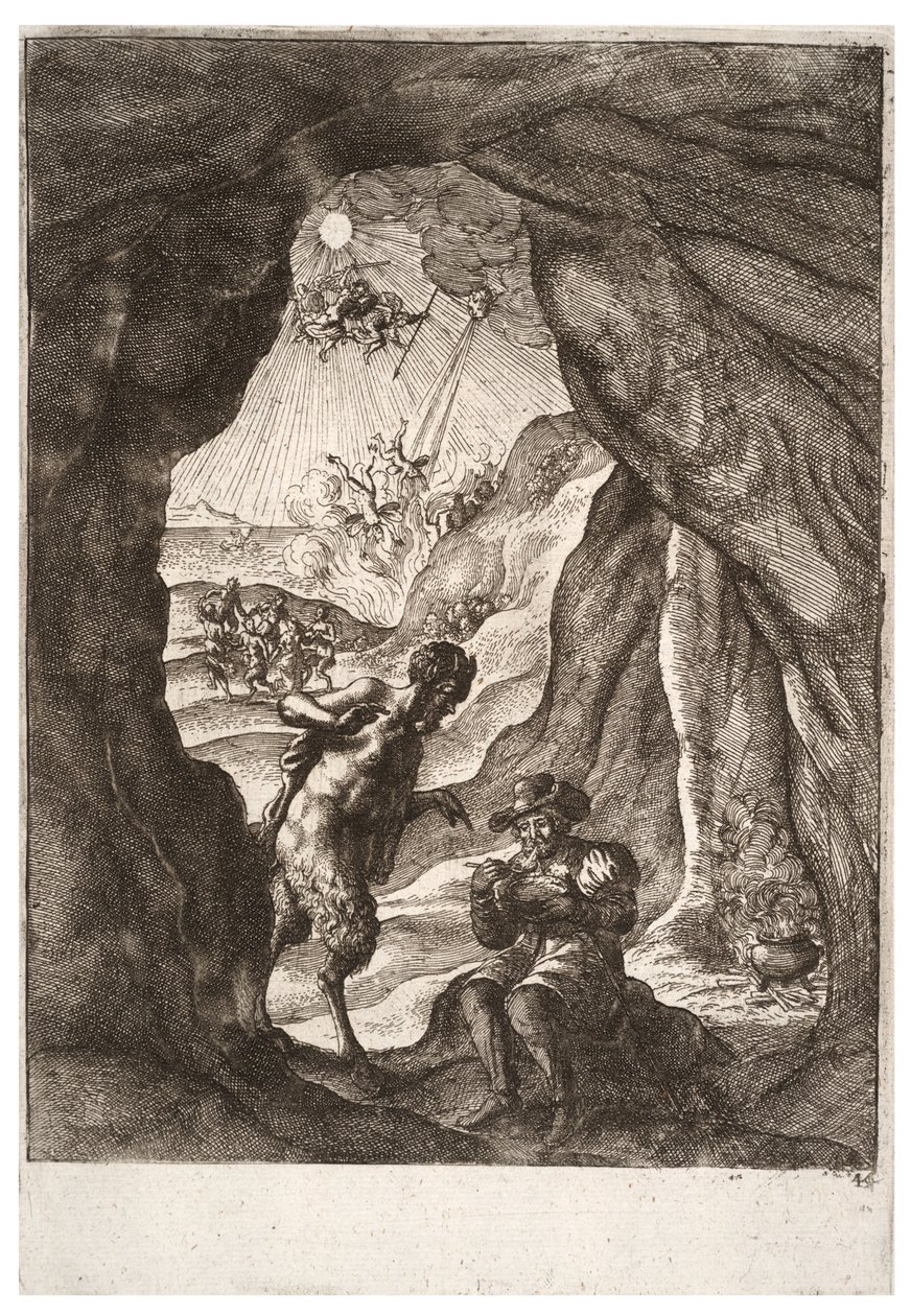 Il satiro e il viaggiatore (stato 2) da Wenceslaus Hollar