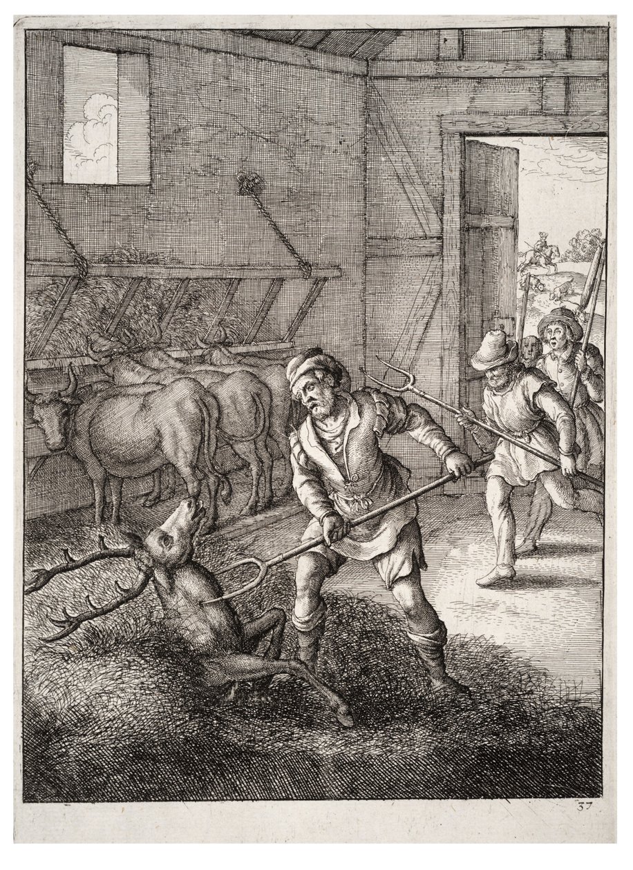 Il cervo nella stalla da Wenceslaus Hollar