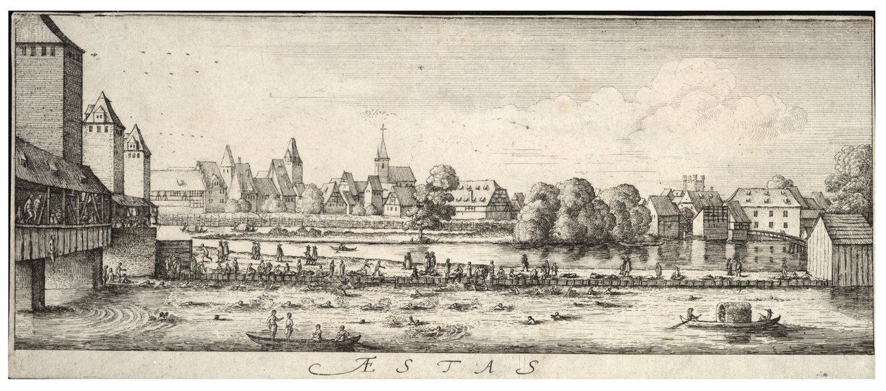 Il luogo del bagno da Wenceslaus Hollar