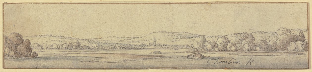 Un paesaggio sul Danubio da Wenceslaus Hollar