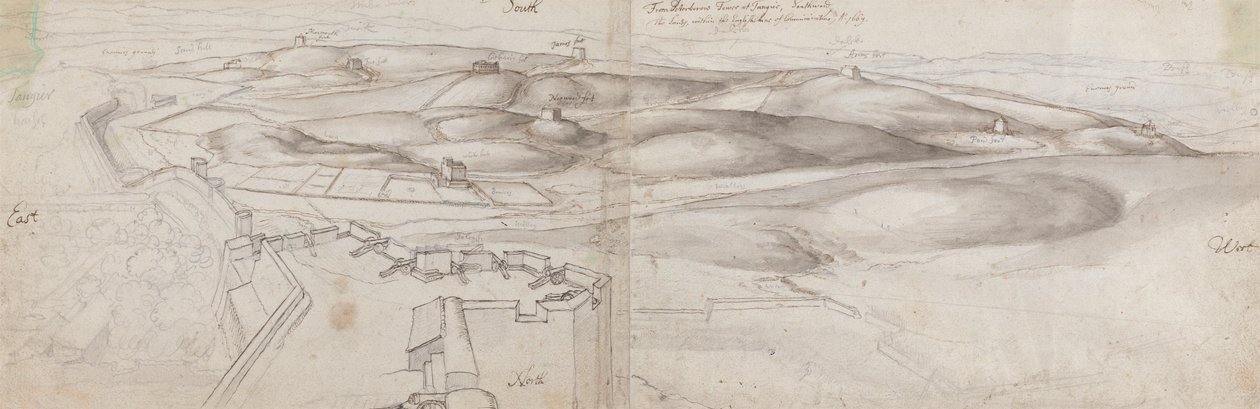 Una vista dalla Torre di Peterborough a Tangeri da Wenceslaus Hollar