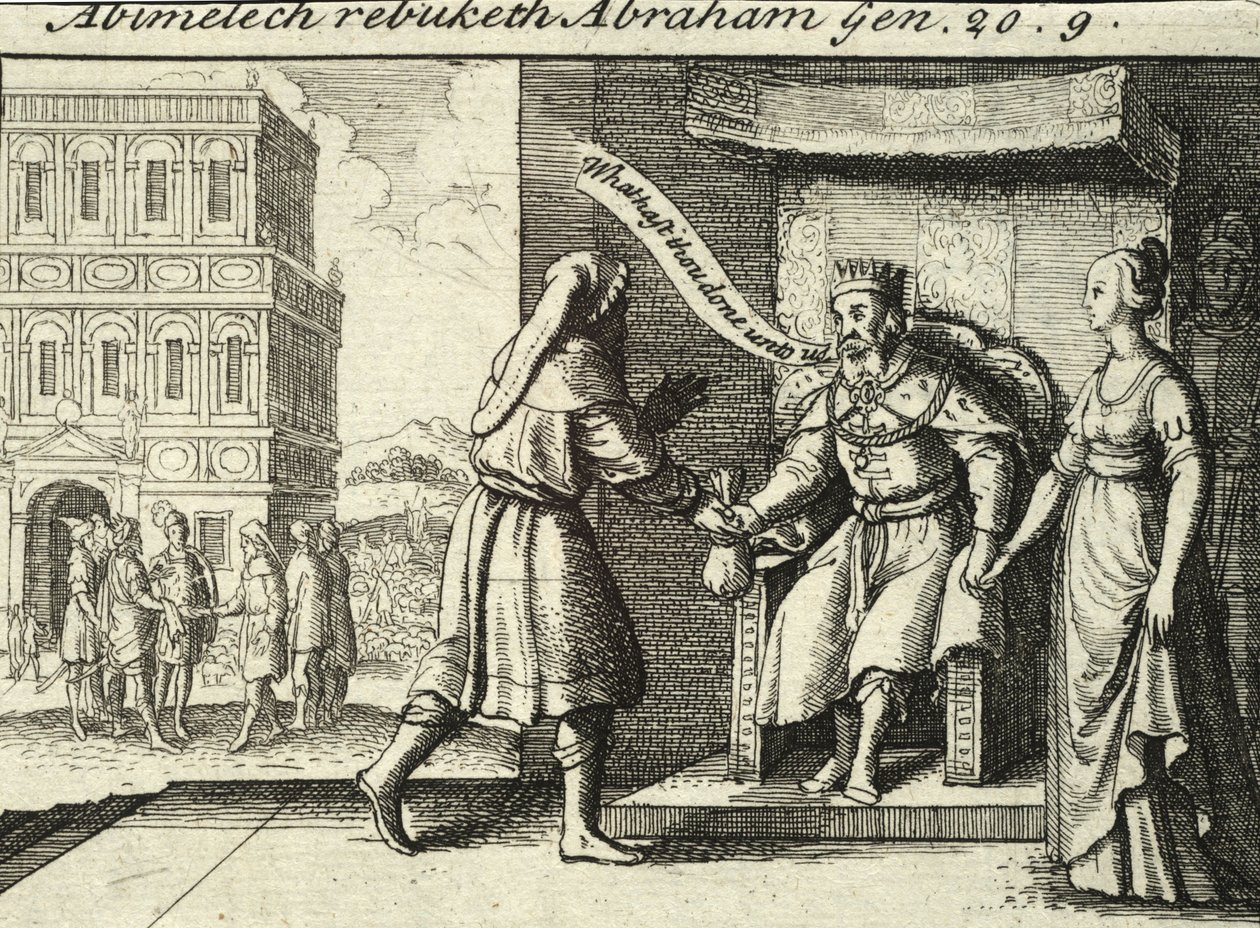Abimelech rimprovera Abramo. Stato 2 da Wenceslaus Hollar