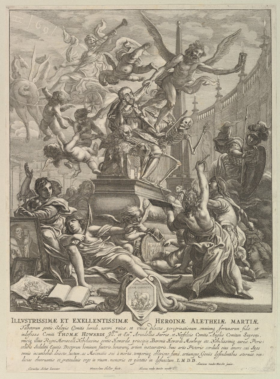 Allegoria sulla Morte del Conte di Arundel, ca. 1646 da Wenceslaus Hollar