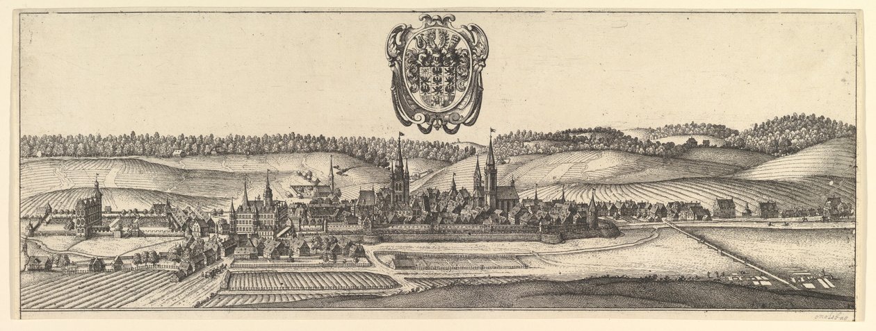 Ansbach e Coburg, Vista di due vedute a&b da Wenceslaus Hollar