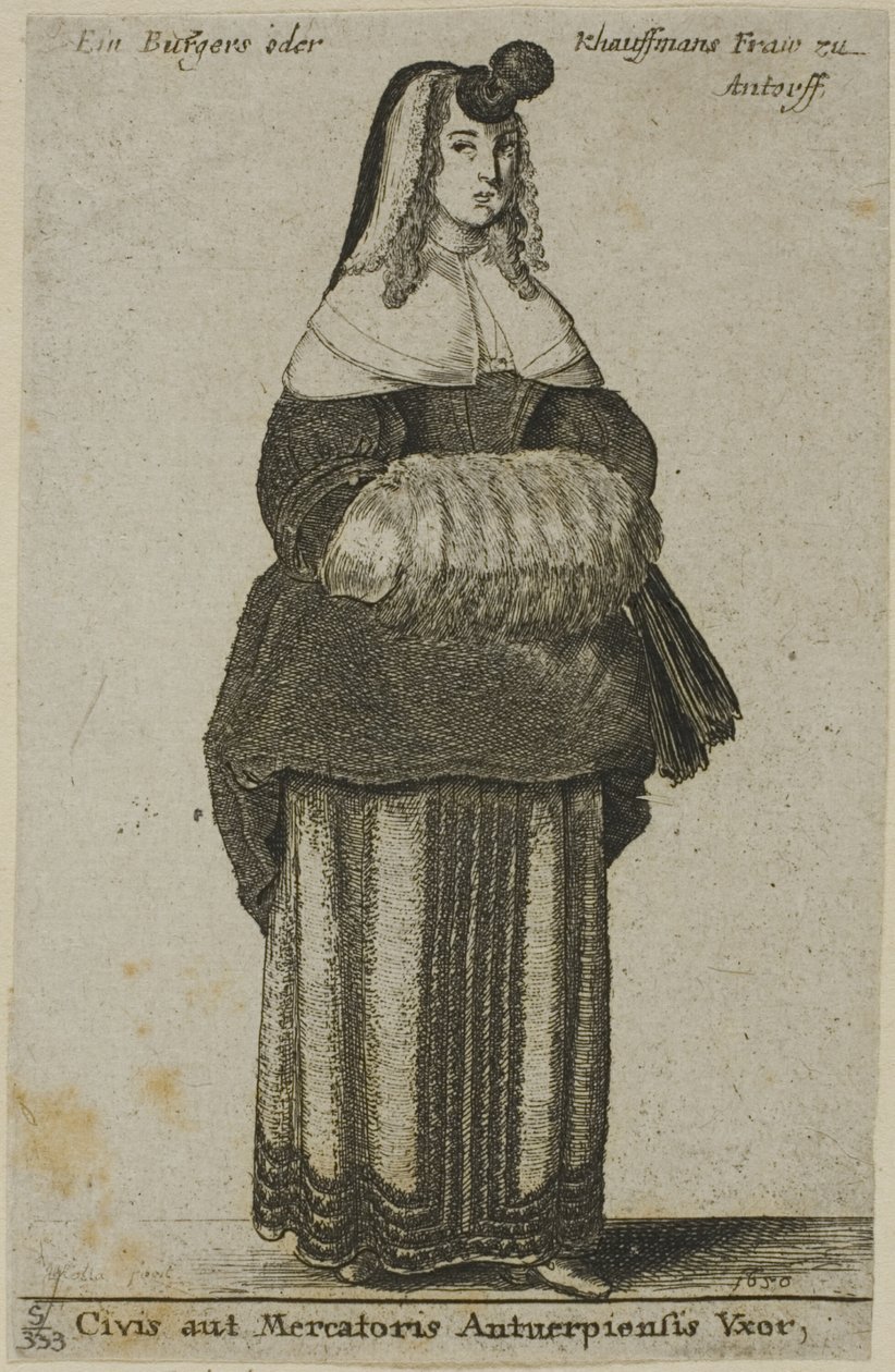 Moglie di Anversa da Wenceslaus Hollar