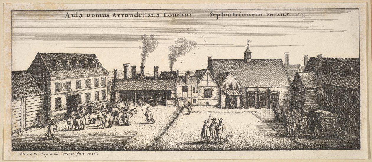Casa Arundel dal nord, copia, XVII secolo da Wenceslaus Hollar