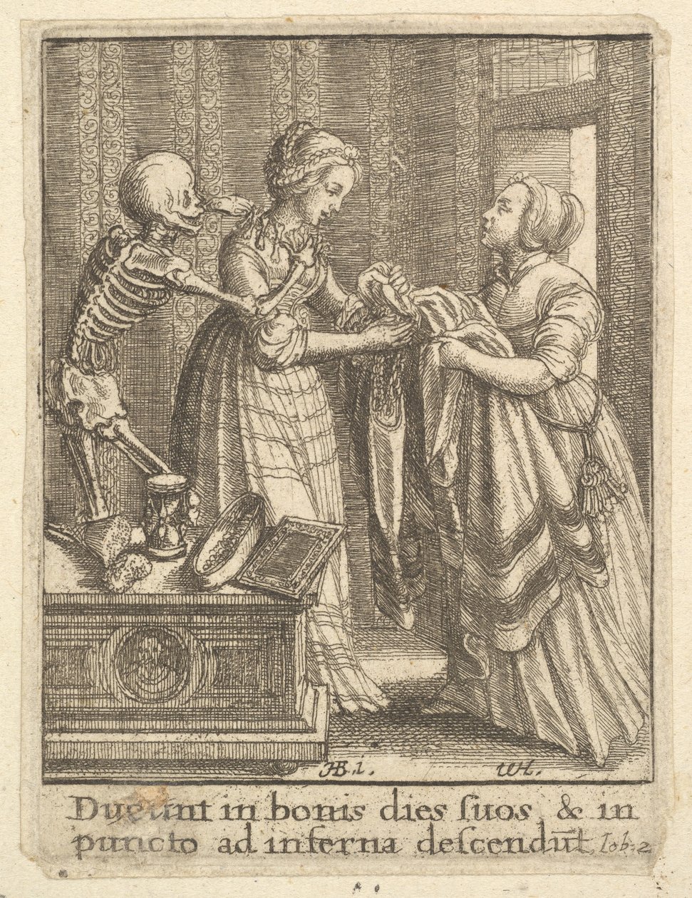 Sposa, dalla Danza della Morte, 1651 da Wenceslaus Hollar