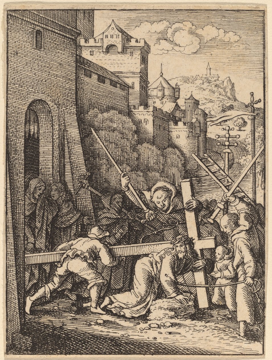 Portare la croce da Wenceslaus Hollar