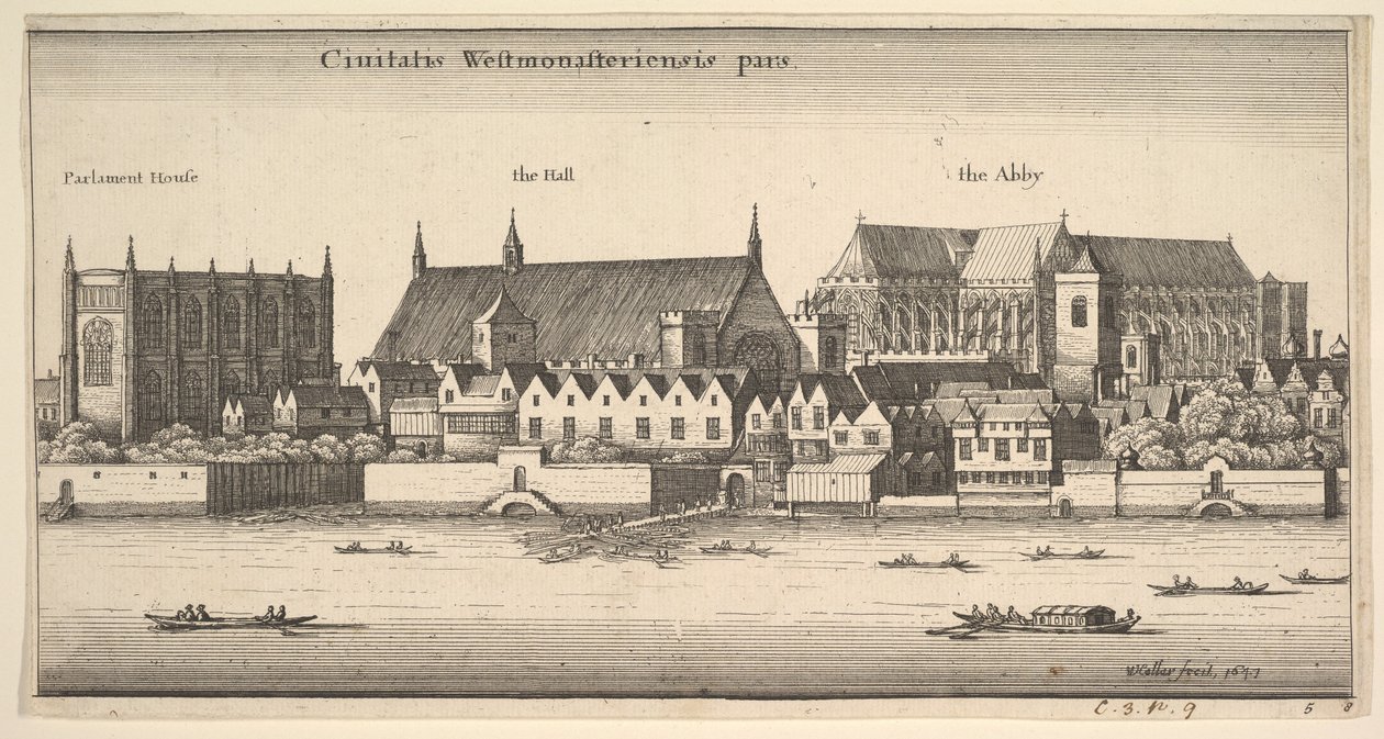 Ciuitatis Westmonasteriensis pars Westminster dal fiume da Wenceslaus Hollar