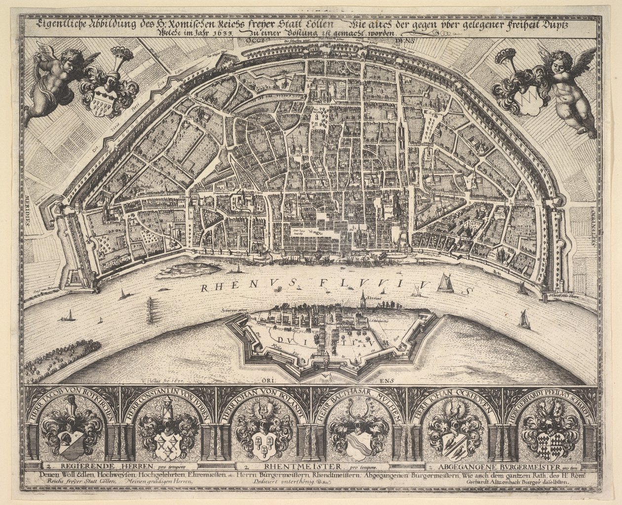 Colonia e Deutz, 1635 da Wenceslaus Hollar
