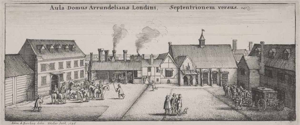 Cortile di Arundel House dal nord da Wenceslaus Hollar