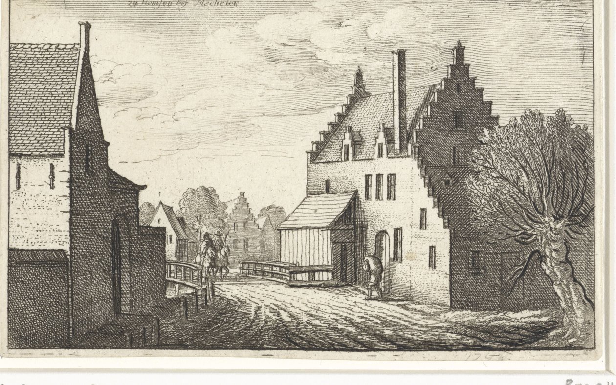 Strada del villaggio a Hemsen vicino a Mechelen da Wenceslaus Hollar