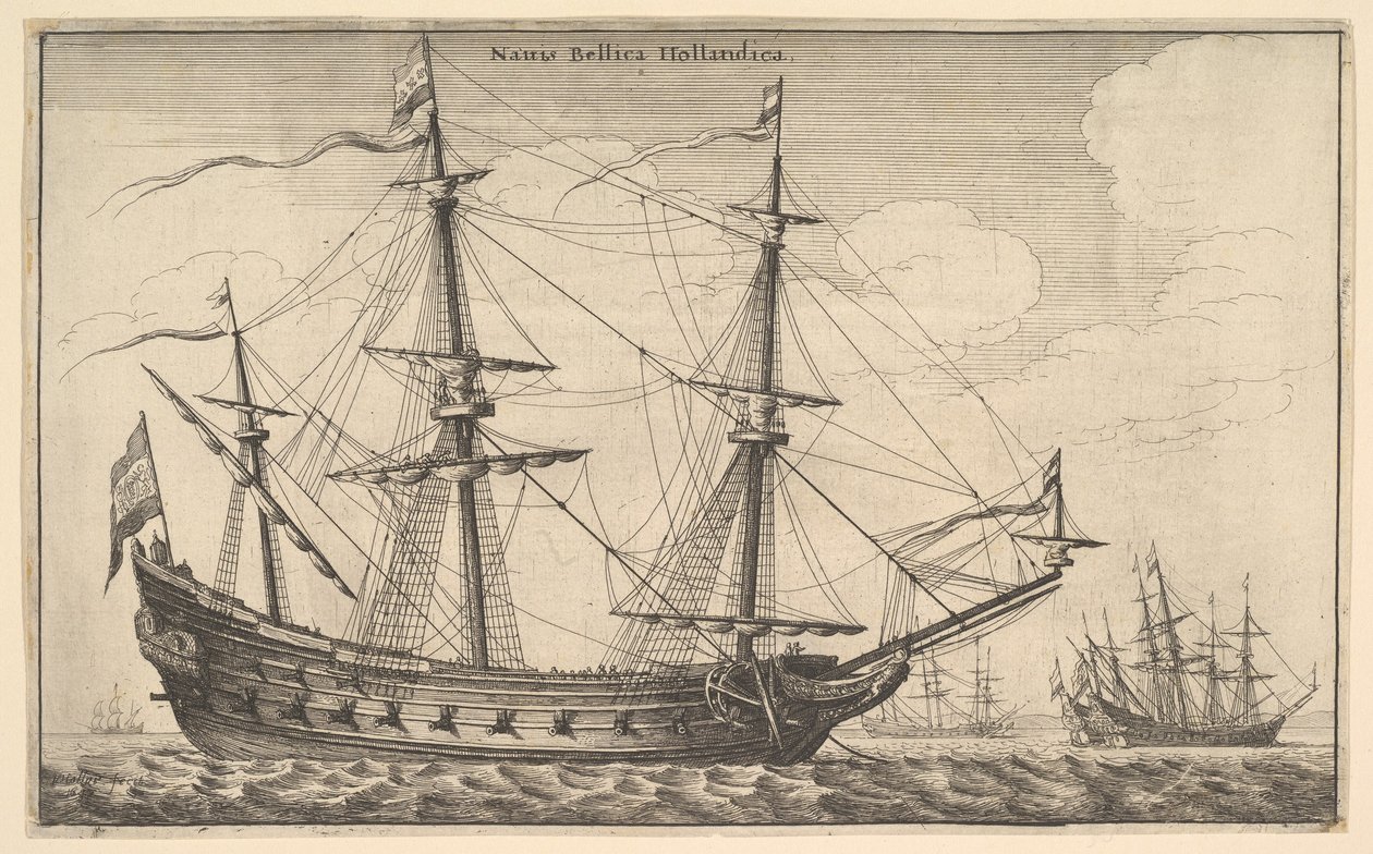Nave da guerra olandese, 1647 da Wenceslaus Hollar