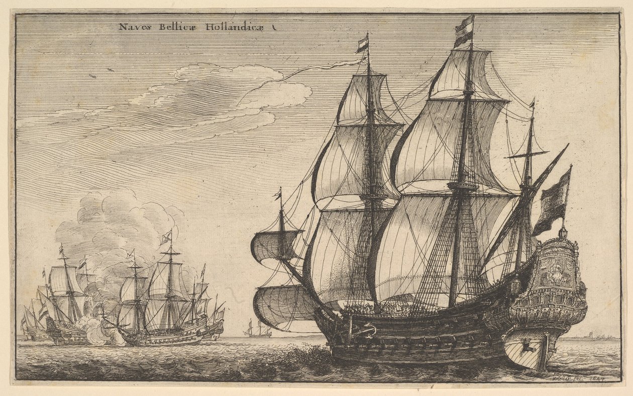 Navi da guerra olandesi Naves Bellicæ Hollandicæ, 1647 da Wenceslaus Hollar