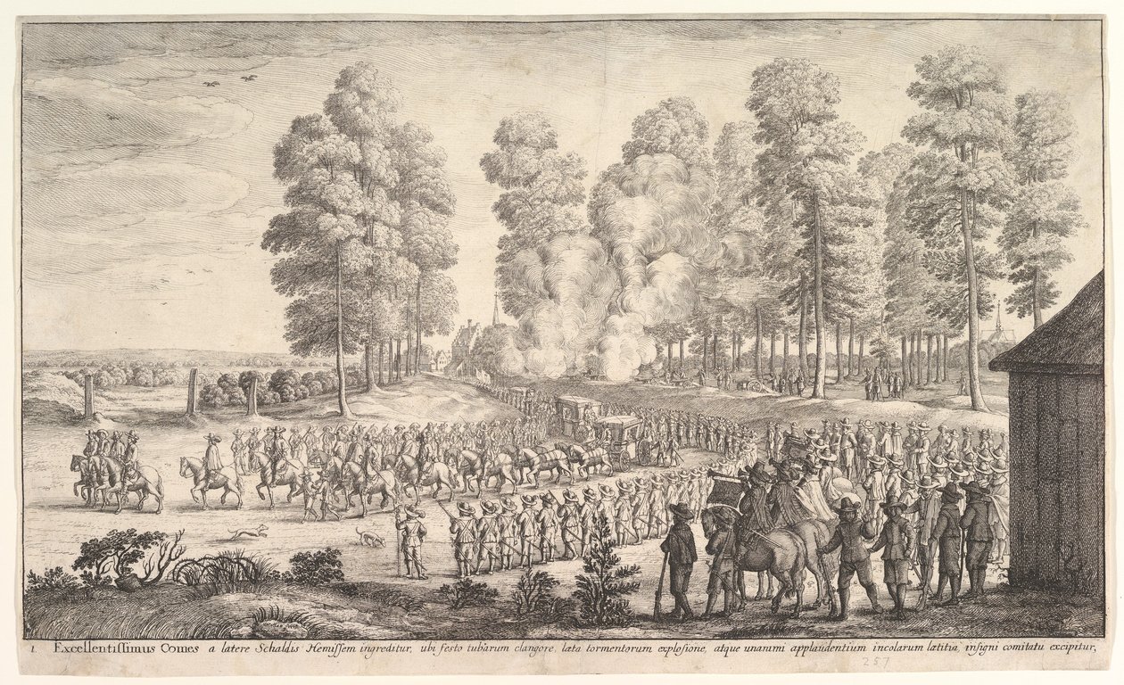 Ingresso del conte di Thurn e Taxis a Hemissen, ca. 1651 da Wenceslaus Hollar
