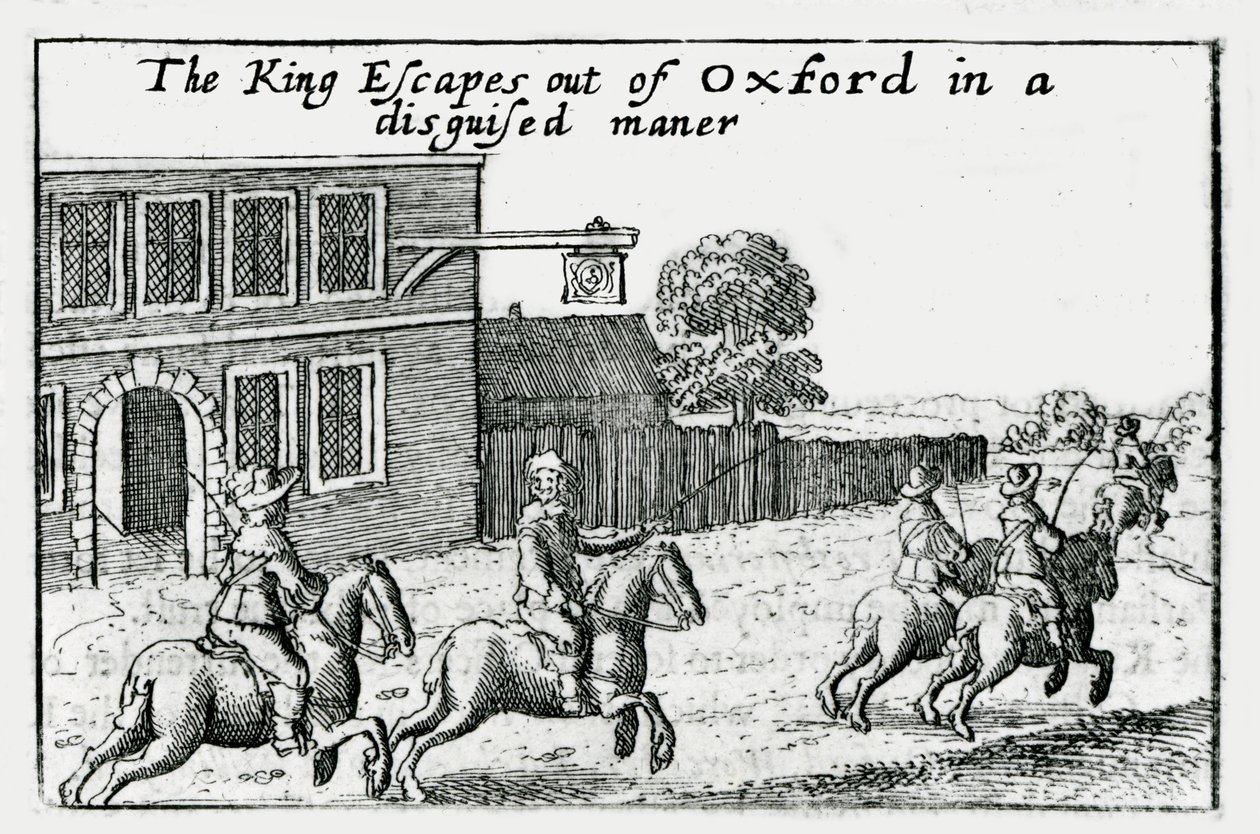 Fuga di Carlo I da Oxford travestito da Wenceslaus Hollar