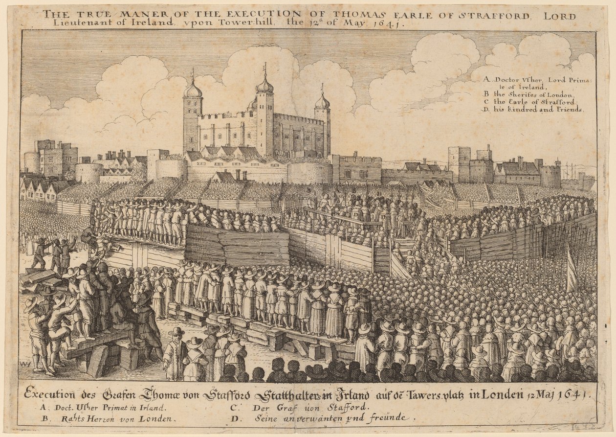 Esecuzione di Thomas Wentworth da Wenceslaus Hollar