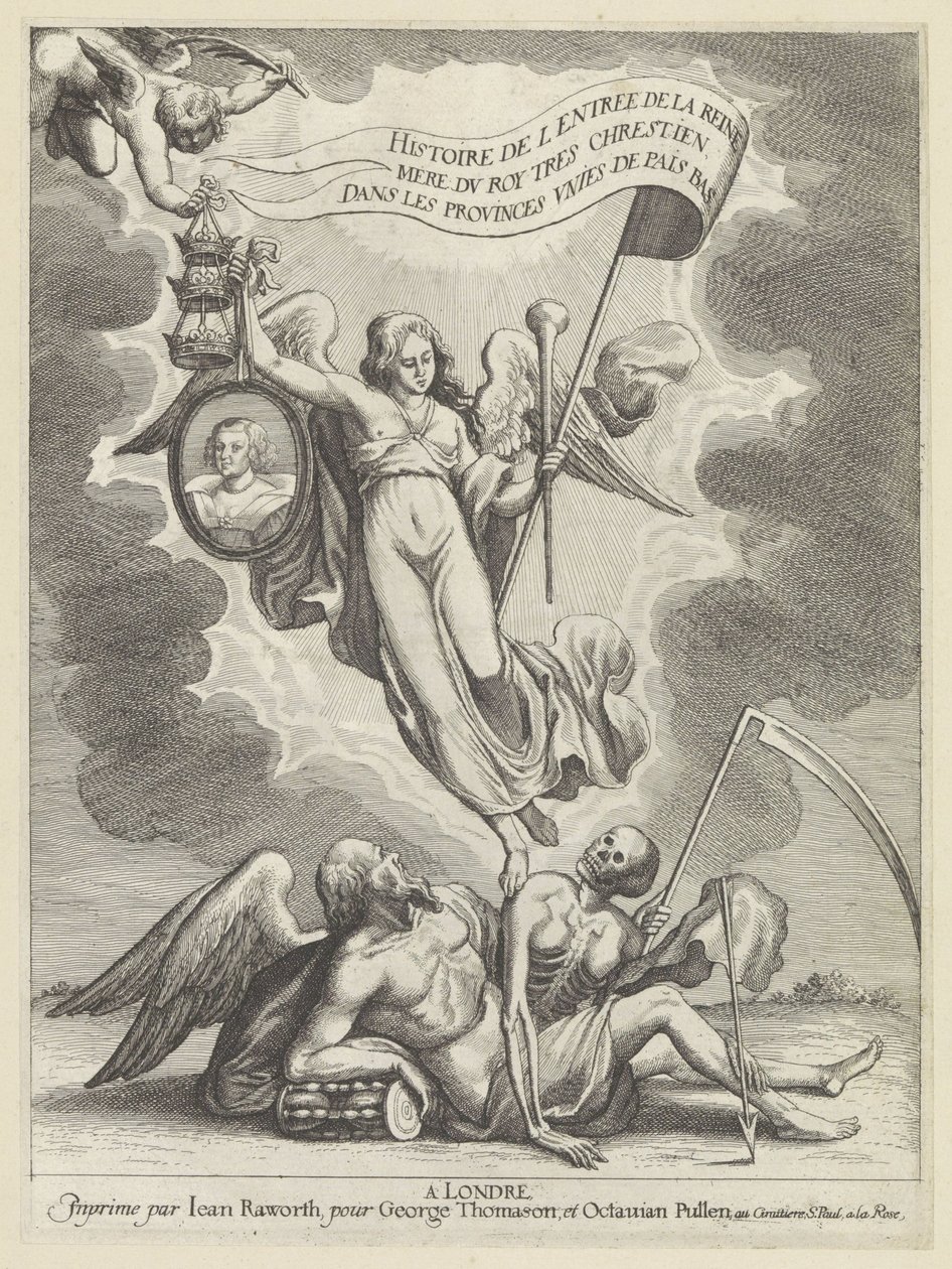 La fama vince il tempo e la morte da Wenceslaus Hollar