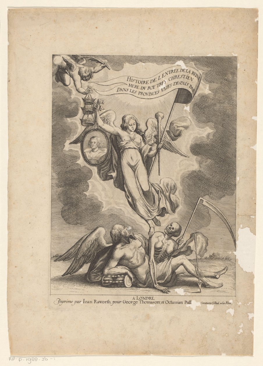 La fama vince il tempo e la morte da Wenceslaus Hollar