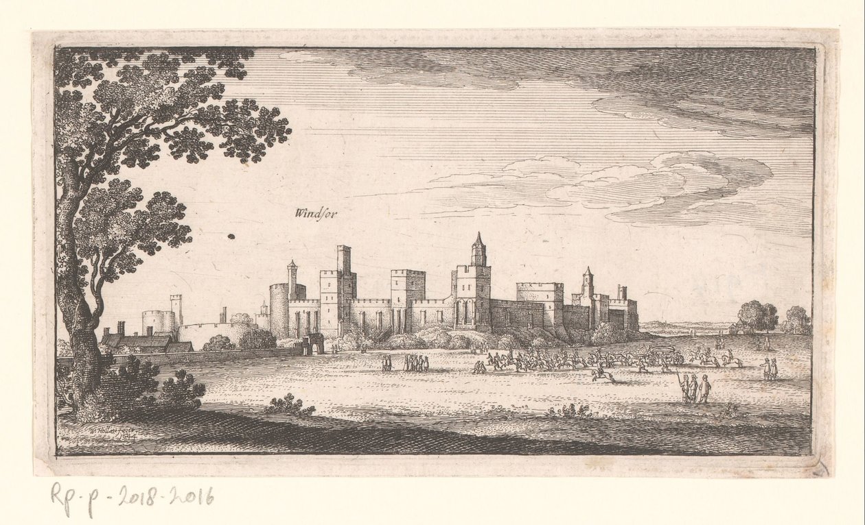 Veduta del Castello di Windsor (Paesaggi e vedute cittadine, Amoenissimi Aliquot Locorum) da Wenceslaus Hollar