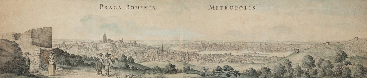 Grande vista di Praga da Wenceslaus Hollar