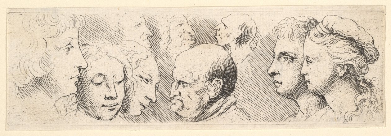 Studi di teste, 1644-52 da Wenceslaus Hollar
