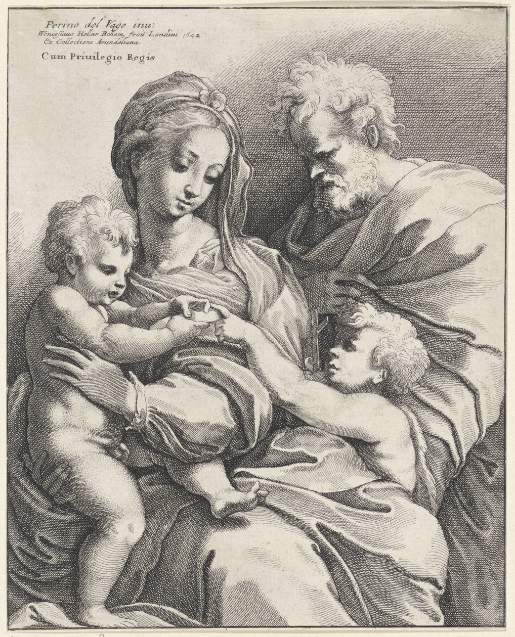 Sacra Famiglia con Giovanni Battista da Wenceslaus Hollar