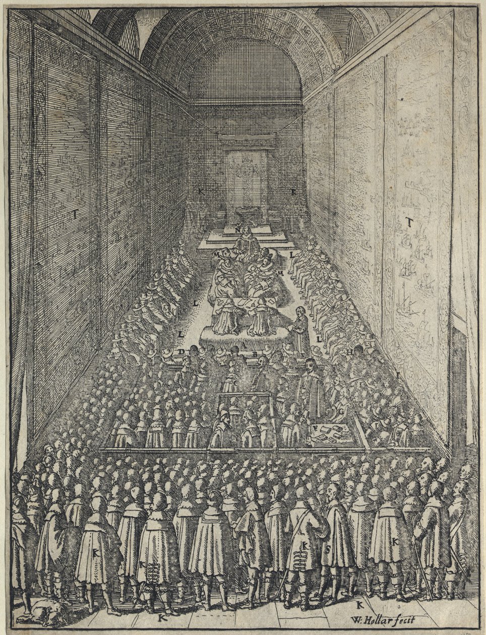 Camera dei Lord, Palazzo di Westminster a Londra, c.1650 da Wenceslaus Hollar