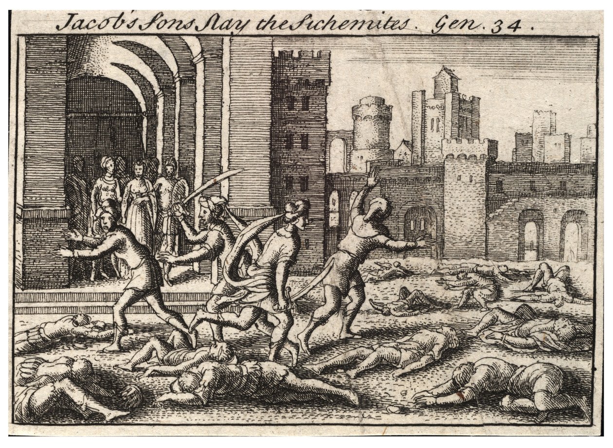 I figli di Giacobbe uccidono i Sichemiti da Wenceslaus Hollar