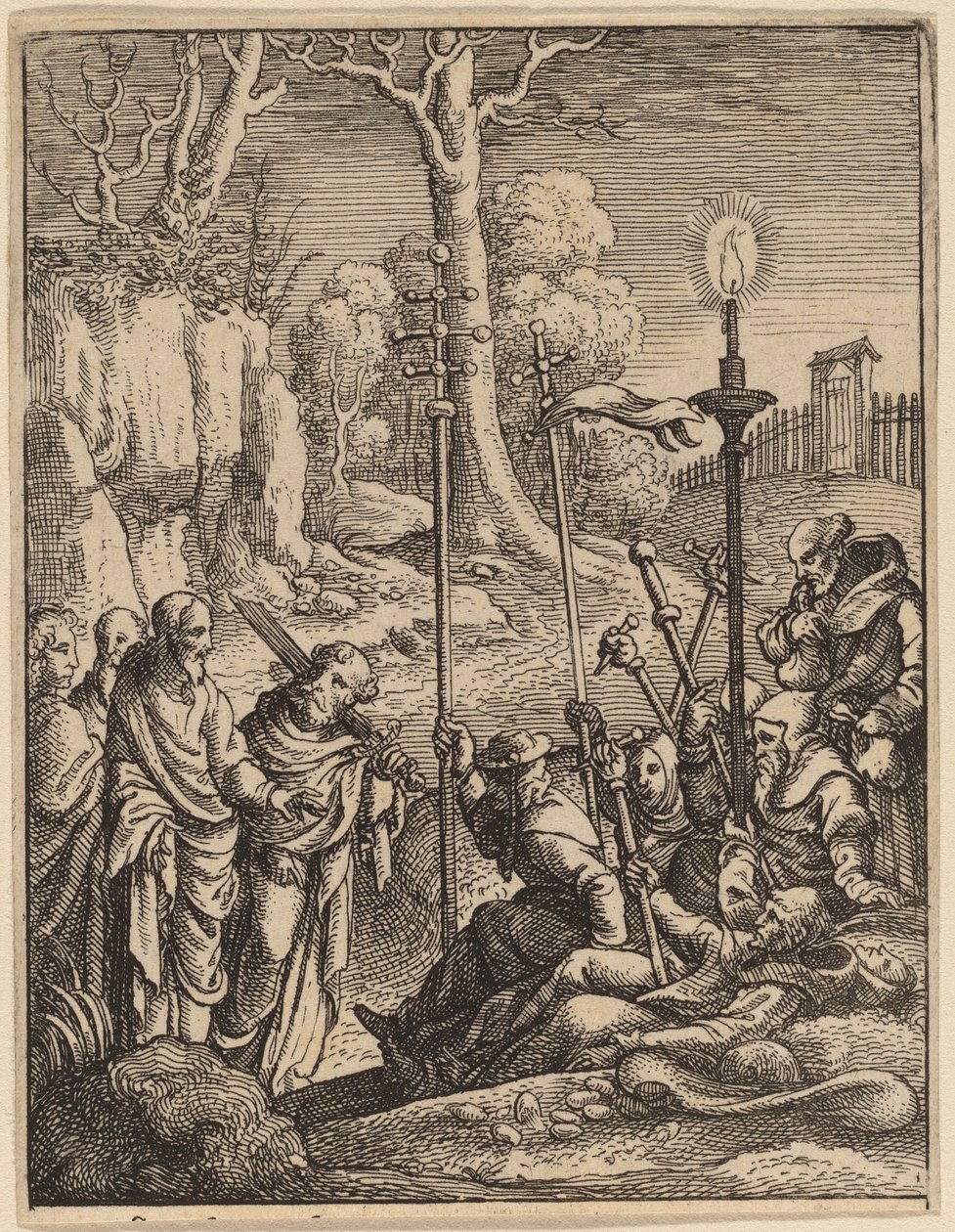 Gesù che affronta i suoi detrattori da Wenceslaus Hollar