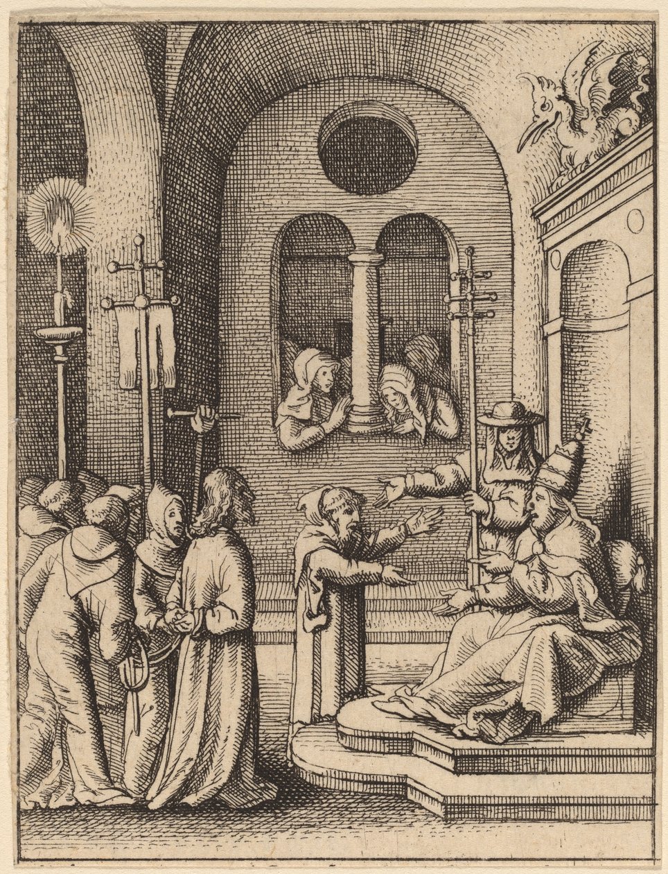 Gesù di nuovo davanti a Caifa da Wenceslaus Hollar
