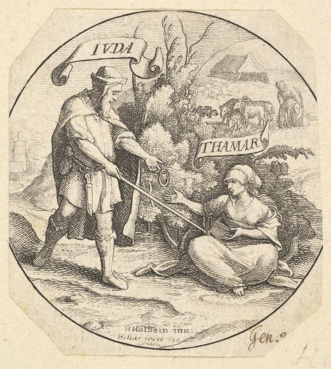 Giuda e Tamar da Wenceslaus Hollar