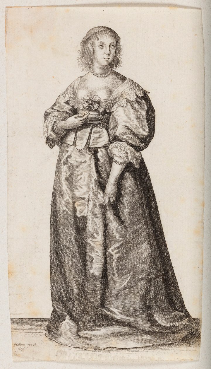 Donna con collana e braccialetto di perle da Wenceslaus Hollar