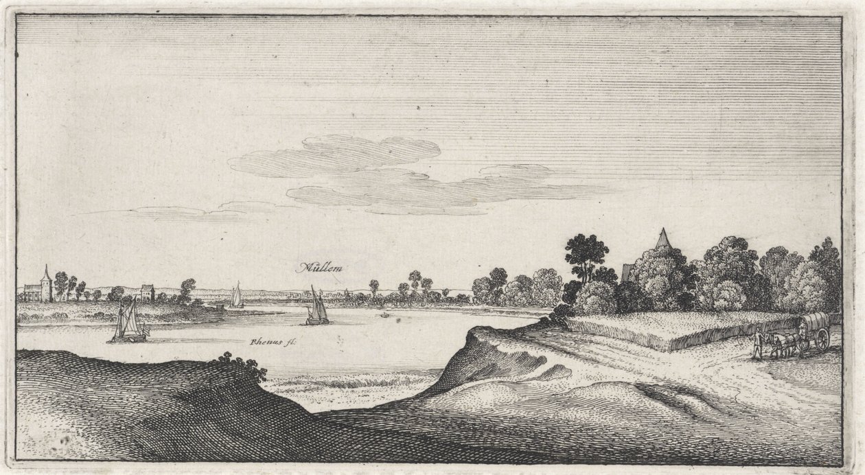 Paesaggio con vista su Mülheim da Wenceslaus Hollar