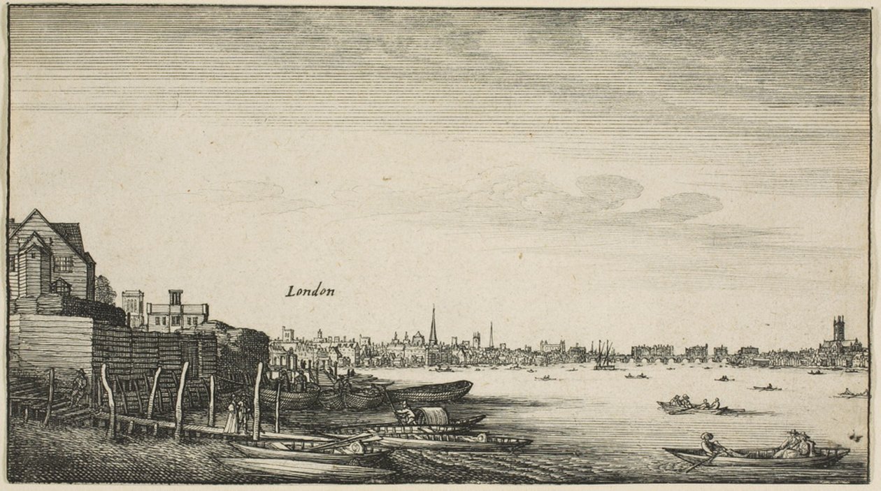 Londra Vista dal Fiume Tamigi a Milford Staris Sotto Arundel House da Wenceslaus Hollar