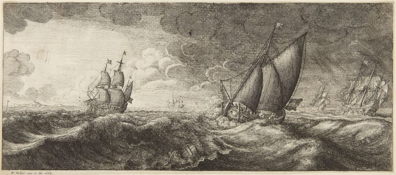 Marina in tempesta da Wenceslaus Hollar