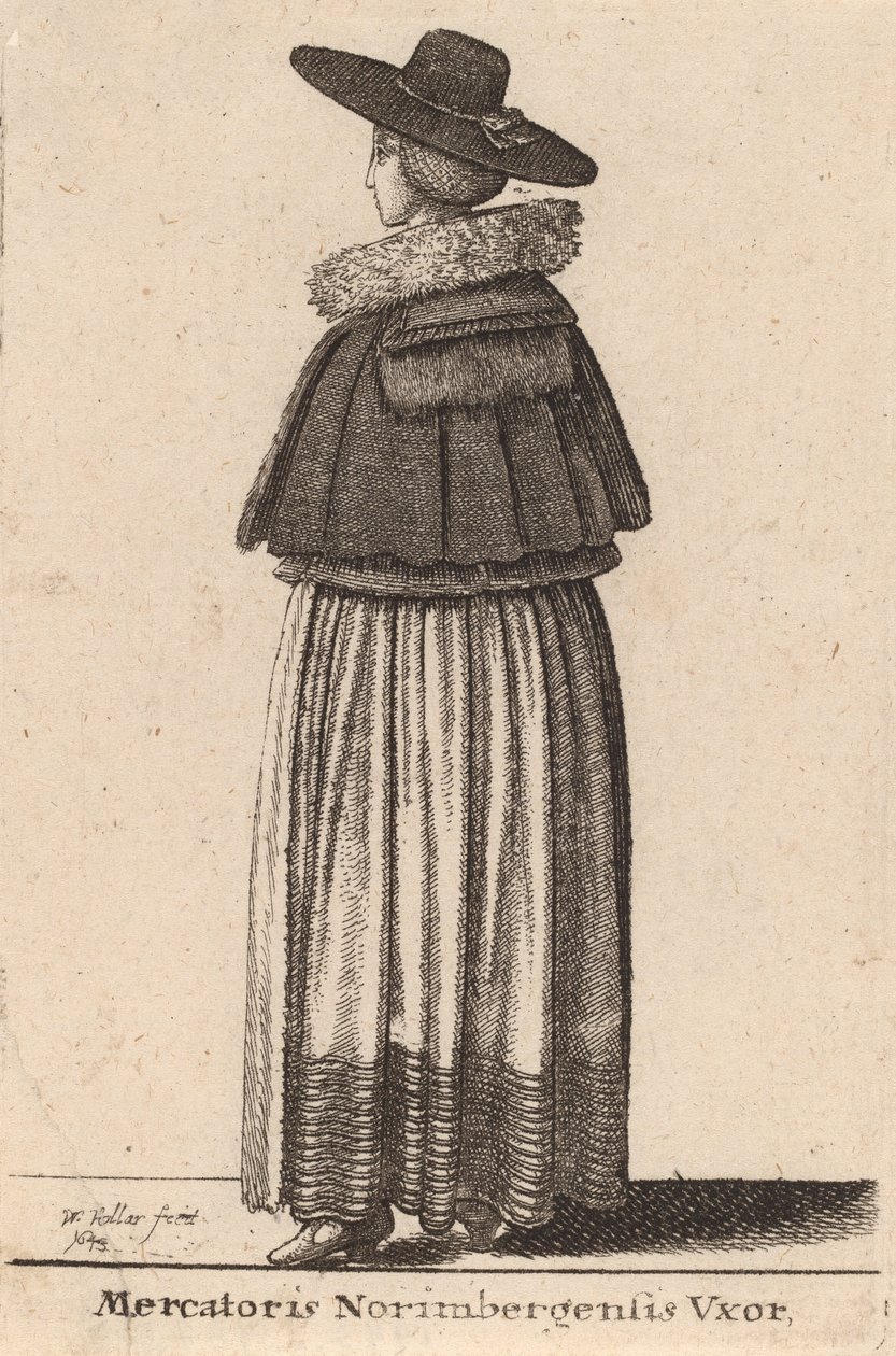 Mercatoris Norimbergensis Vxor, 1643 da Wenceslaus Hollar