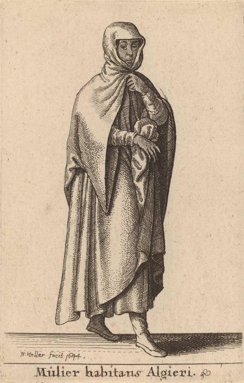 Mulier Habitans Algieri, 1644 da Wenceslaus Hollar