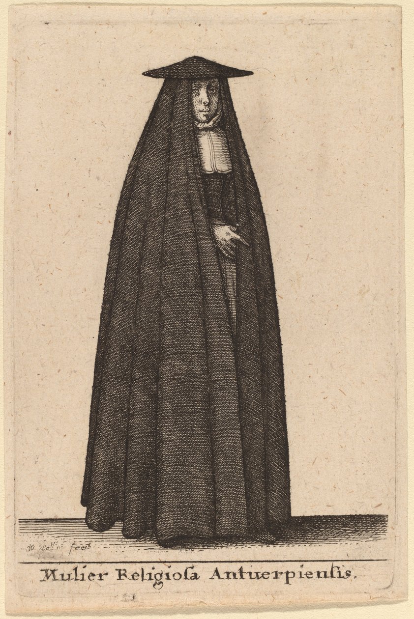 Donna religiosa di Anversa da Wenceslaus Hollar
