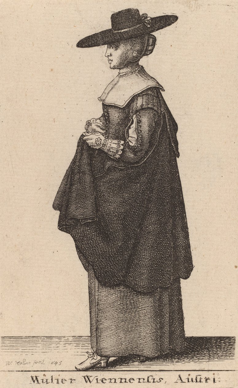Mulier Wiennensis Austri, 1643 da Wenceslaus Hollar