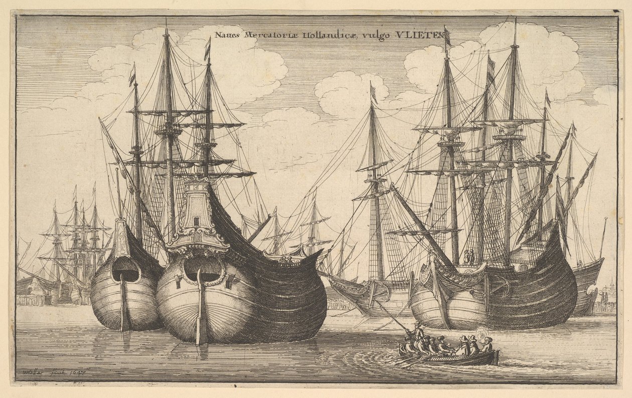 Navi mercantili olandesi, volgarmente chiamate VLIETEN, 1647 da Wenceslaus Hollar