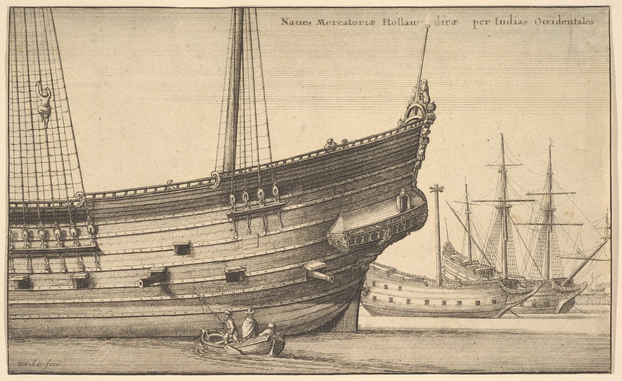 Naues Mercatoriæ Hollan dicæ per Indias Occidentales, 1625-77 da Wenceslaus Hollar